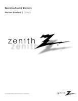 Zenith C27A25 TV Operating Manual